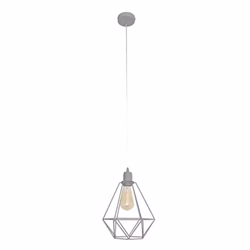 Netlighting Karo Wire Frame Suspended Pendant Ceiling Light in Grey, Diameter: 24 cm