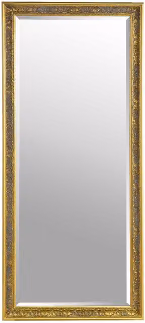MirrorOutlet Classic Freestanding Full Length Rectangular Dress Mirror in Gold/Yellow