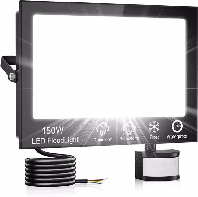 SPETLEK 150W LED Outdoor Garden Flood Light with Remote Control, Black – 1