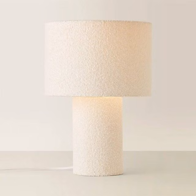FORGEVIO Natural Boucle Table Lamp in Beige