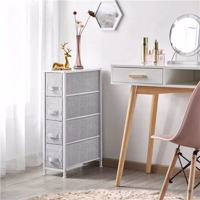 SPETLEK Storage Tower with 4 Grey Fabric Drawers – 1