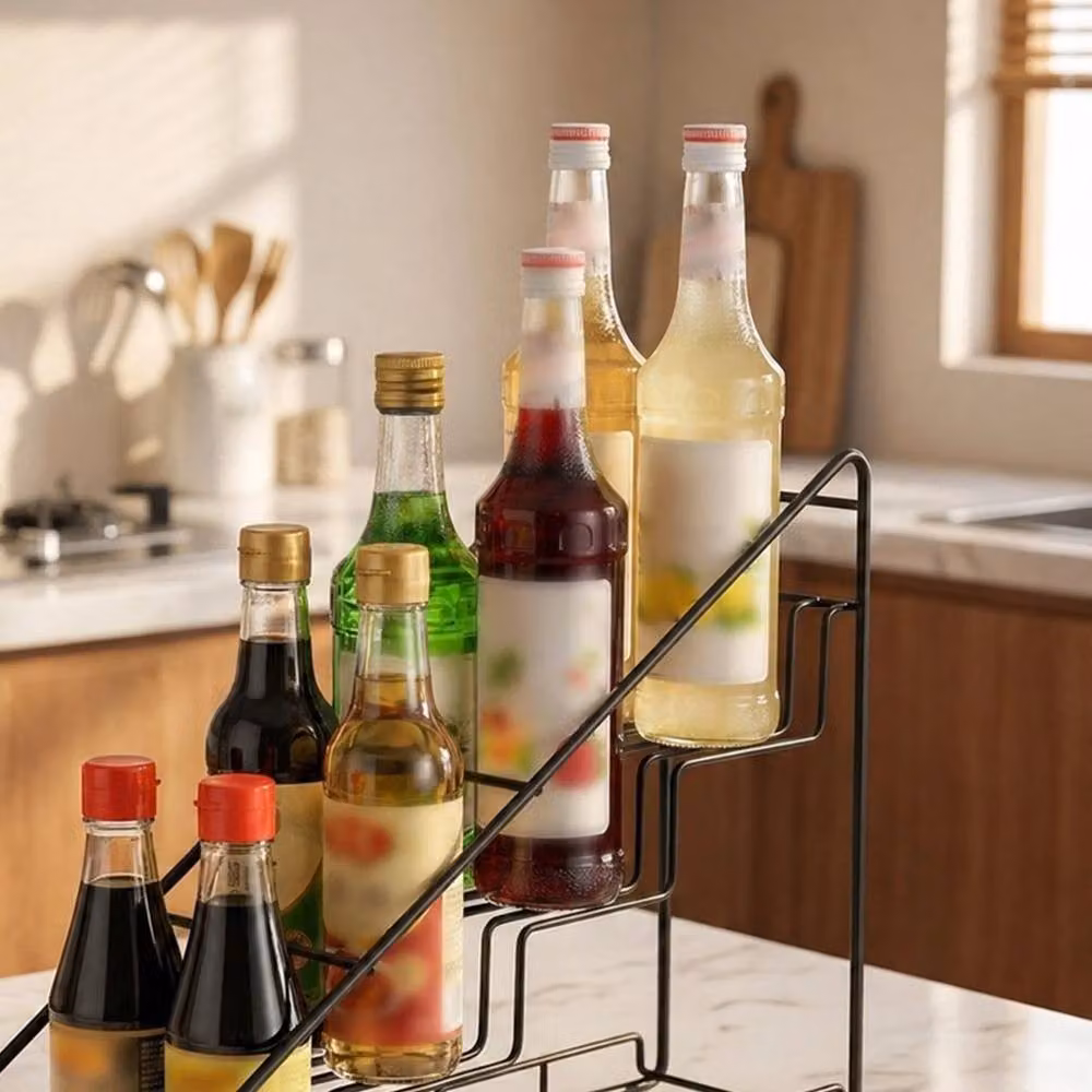Kelvenix 4-Tier Stainless Steel Coffee Syrup Organizer Rack in Black – 2