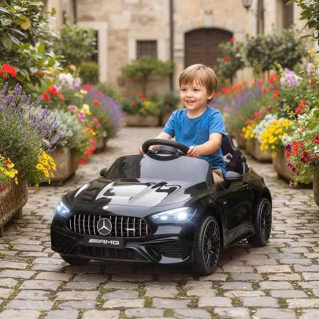 AIYAPLAY Licensed Mercedes AMG CLE 53 Kids Electric Ride On Car, Black
