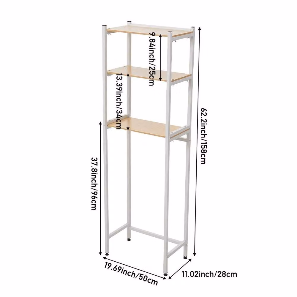 EONLION White Metal Over The Toilet Bathroom Organizer and Freestanding Toilet Rack – 2