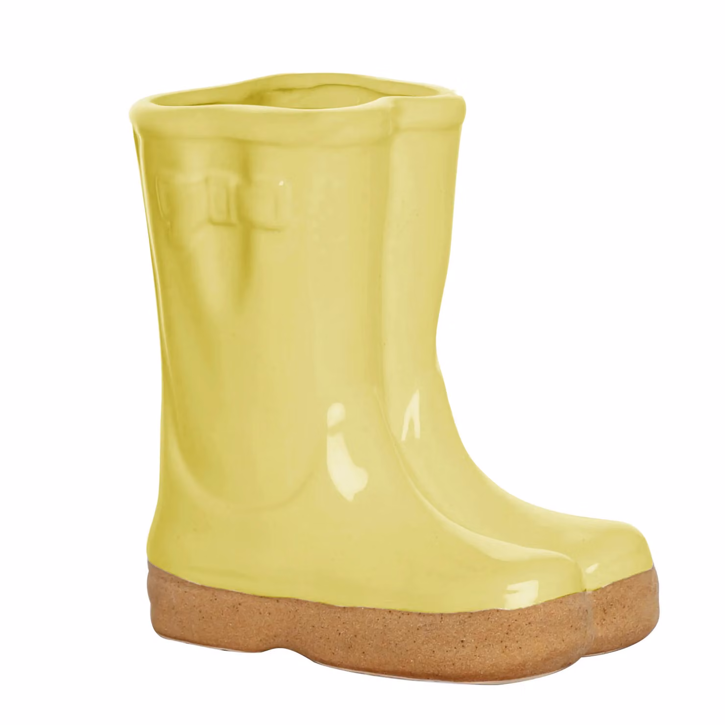 Dibor Small Yellow Wellington Boot Ceramic Flower Pot and Garden Planter, H: 17 cm, W: 15 cm – 2