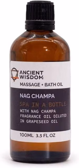 KDMD Nag Champa Aromatherapy and Bath Massage Oil, 100ml, Brown