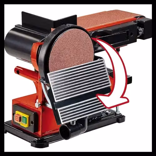 Einhell 380W 2-in-1 Benchtop Belt and Disc Sander in Red and Black – 6