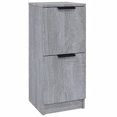 vidaXL Modern Grey Sonoma Sideboard in MDF, W/D/H: 30 x 30 x 70 cm