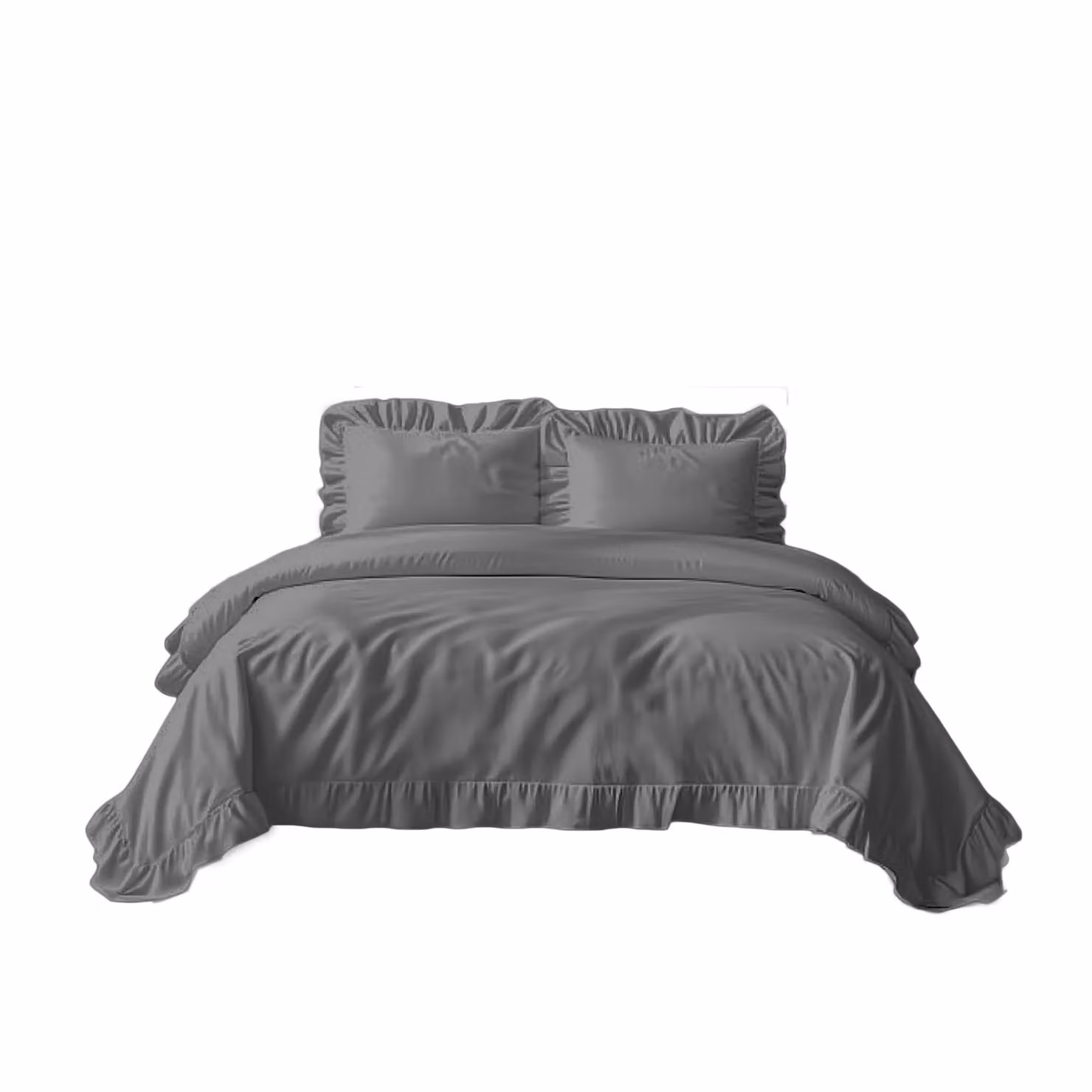 Snug City Polycotton Duvet Cover and Pillowcase Set in Silver Grey, King Size (W: 180 cm, L: 200 cm) – 2