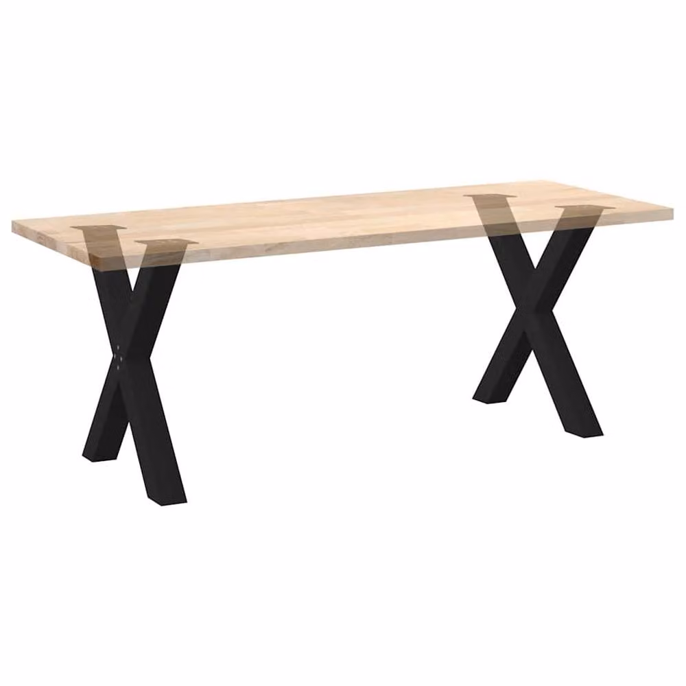 Berkfield Home Modern X-Shaped Dining Table Legs, 2 Piece Set, Black Steel, H: 72-73 cm x W: 80 cm – 5