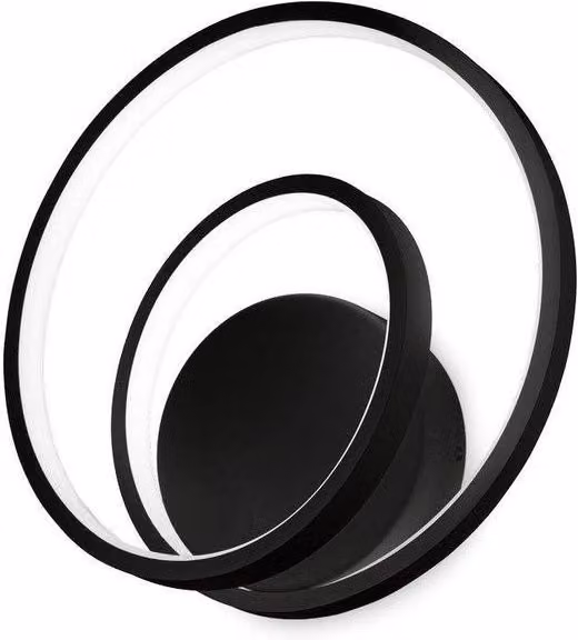 Netlighting OZ Dimmable Swirl Integrated LED Wall Lamp in Black, 3000K Warm White – 2