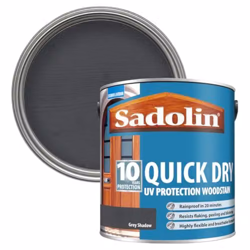 Sadolin Quick Dry UV Protection Woodstain in Grey, 2.5L