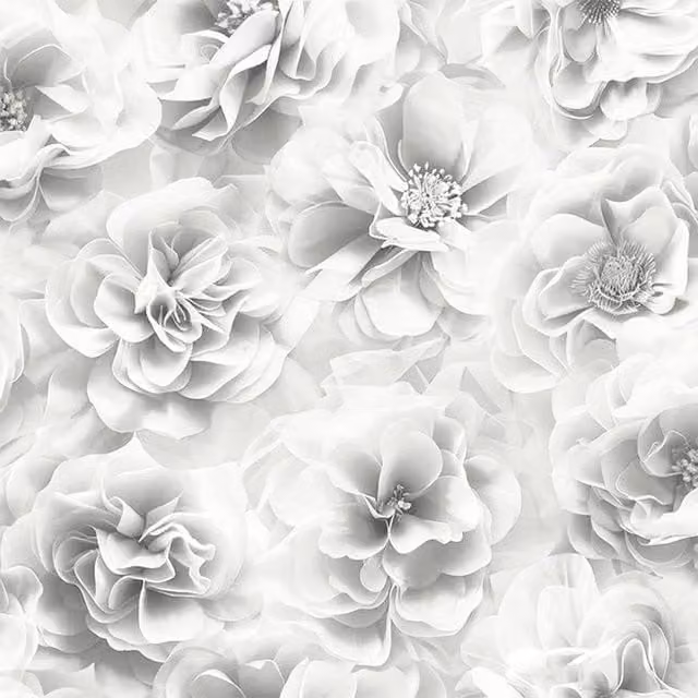 Debona Bloom Floral Wallpaper in Silver