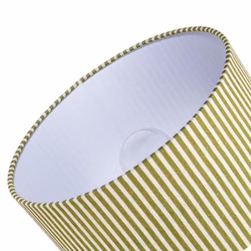 Happy Homewares Green and White Striped Linen Fabric Cylinder Lamp Shade, W/D/H: 30 x 30 x 20 cm – 2