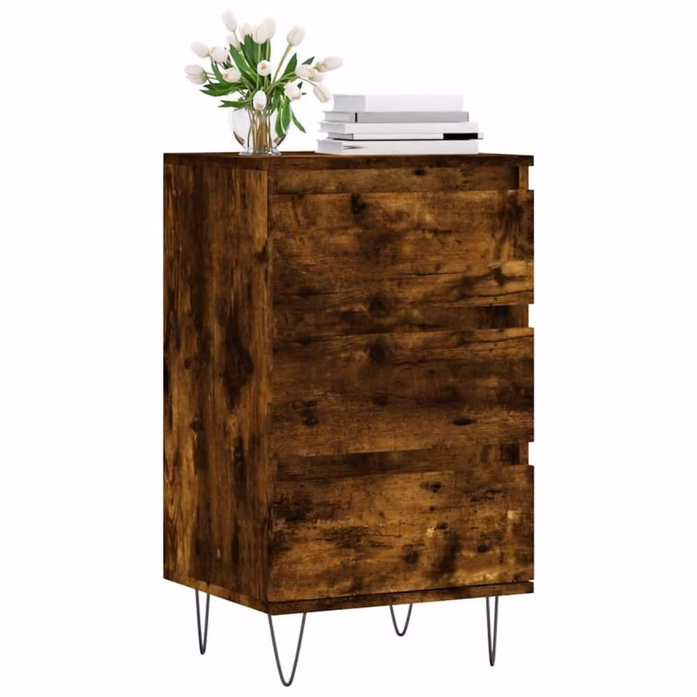 Berkfield Home Smoked Oak Sideboard in Brown, W/D/H: 40 x 35 x 70 cm – 3