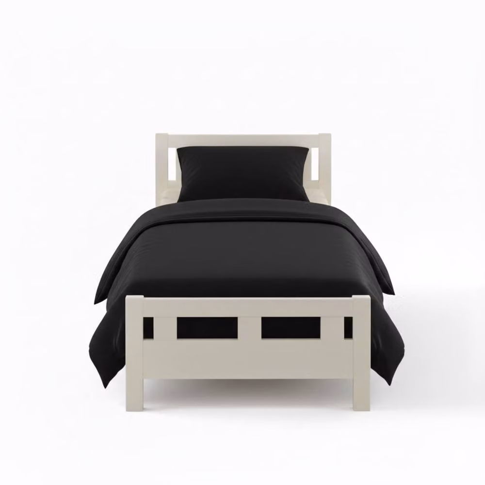 Snug City Black Flannelette Cotton Cot Bed Duvet Cover and Pillowcase Set, W/D/H: 120 x 60 x 40 cm – 2