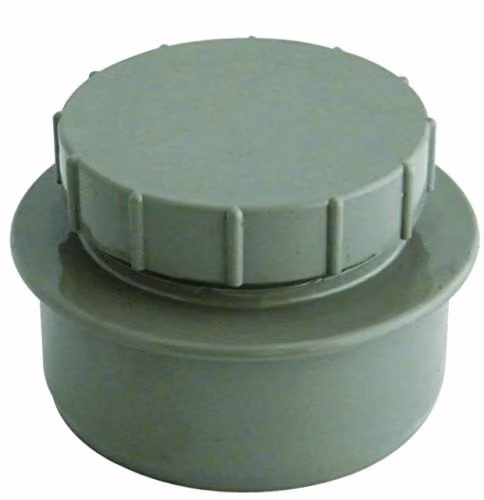 FloPlast Solvent Weld Soil Screw Access Cap in Grey SS292