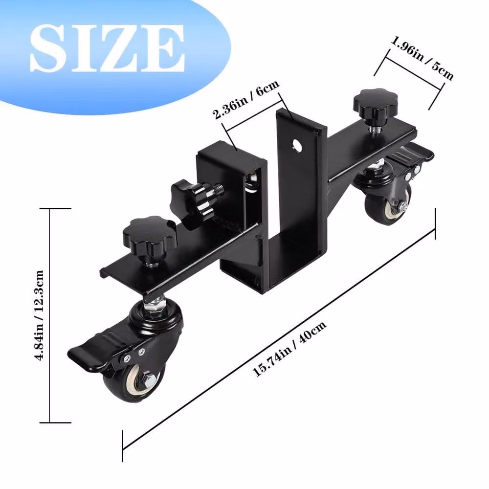VOGREX 2 Pack Adjustable Steel Wheeled Door Installation Dolly Kit in Black – 2