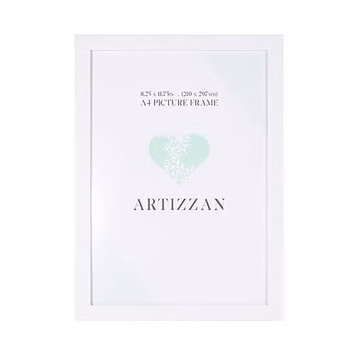 Happy Homewares Modern Rectangular A4 Certificate Frame in White or Black, W/H: 21 x 30 cm