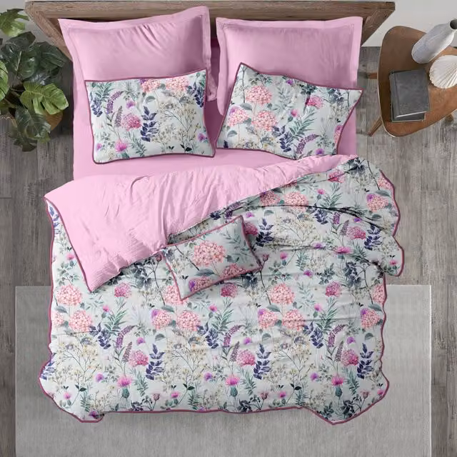 Bellissimo Floral Duvet Cover in Purple and Pink, 180 x 200 cm