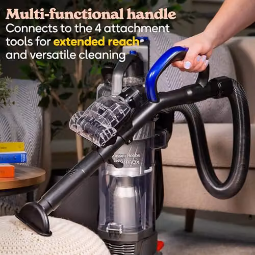 Russell Hobbs RHUV7001 Hypermax Upright Vacuum Cleaner in Grey and Blue with Multi-Cyclonic Filtration, LED Headlight and Pet Hair Functionality – 8