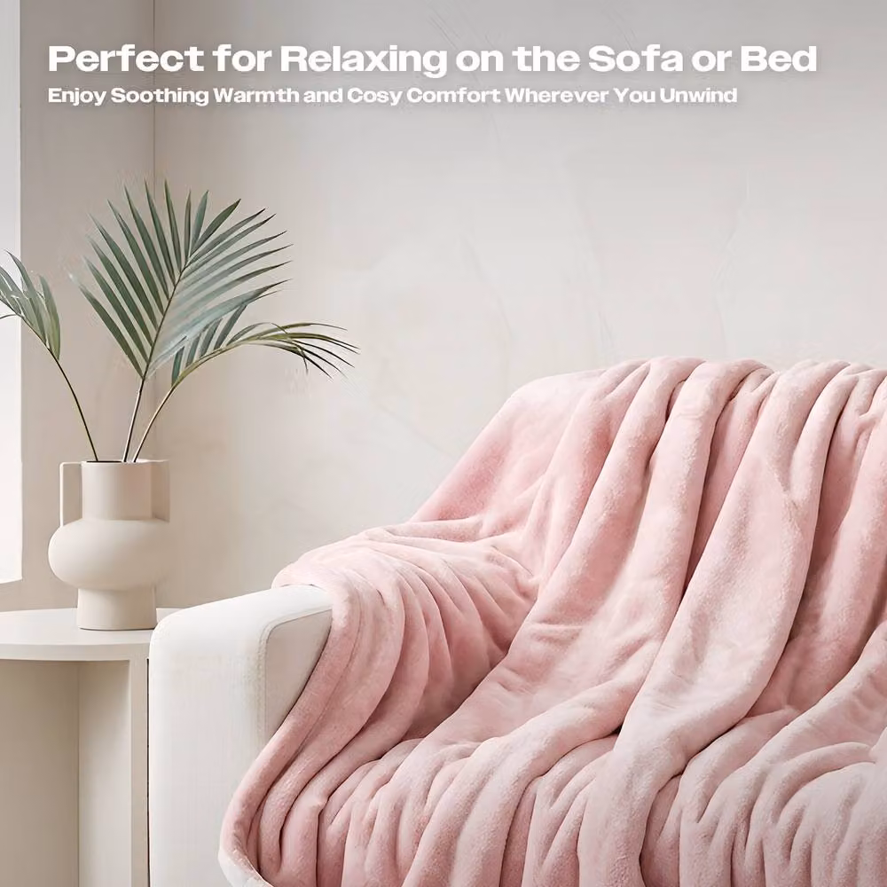 Gr8 Home Electric Heated Blanket in Pink, W: 160 cm, D: 130 cm – 2