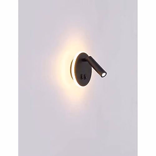 Globo Lighting Black LED Adjustable Reading Wall Light for Living Rooms with Warm White 3000K Light – 3
