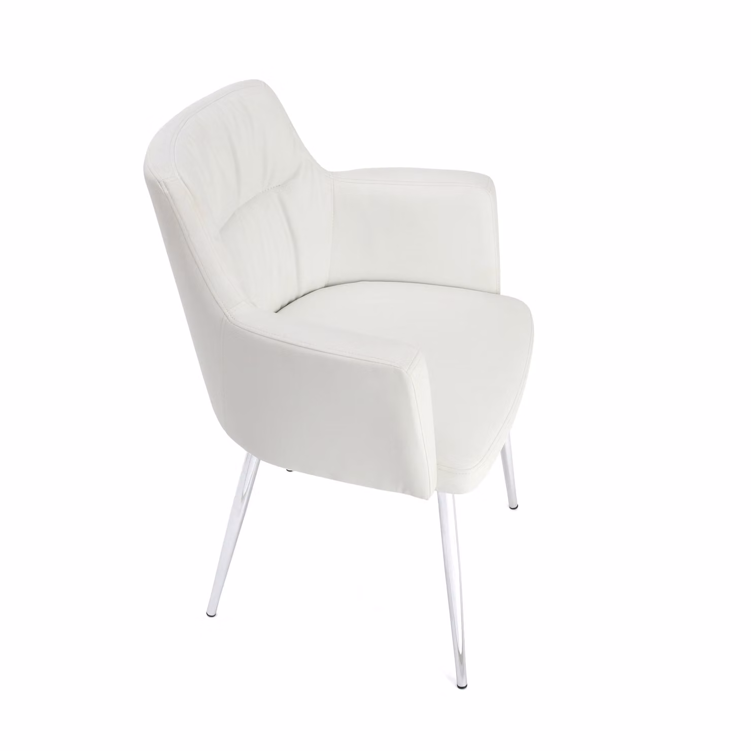 Orsina White Synthetic Leather Accent Chair with Armrests – 2