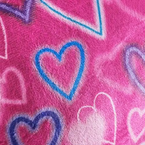 OHS Pink Fleece Heart Cuddle Cushion for Kids with Backrest and Arms, W/D/H: 45 x 45 x 30 cm – 3