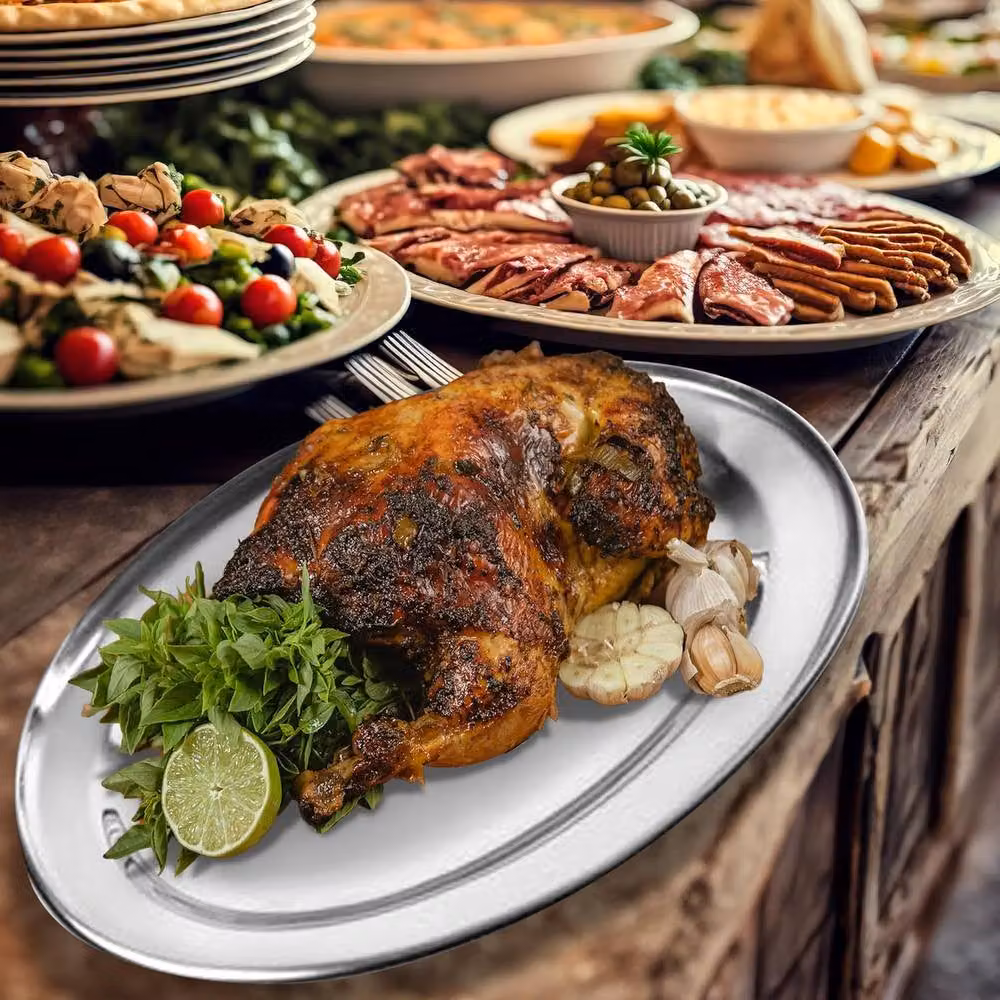 BARGAINS-GALORE Stainless Steel Oval Food Serving Plate and Curry Dish Tray in Silver, 35 cm – 2