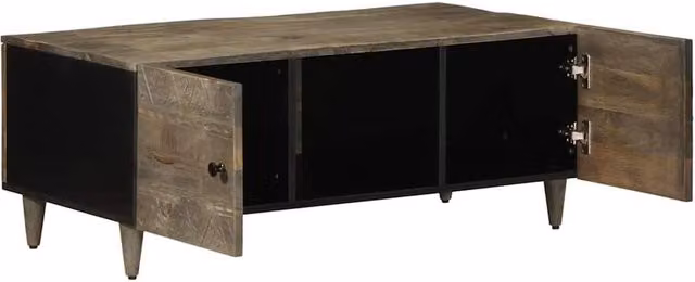 Berkfield Home Beautiful Coffee Table in Light Grey Solid Mango Wood W/D/H: 100 x 54 x 40 cm – 1