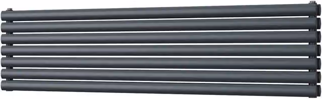 Omeara Axis Anthracite Horizontal Double Panel Radiator, W: 160 cm, H: 40.6 cm, D: 40.6 cm