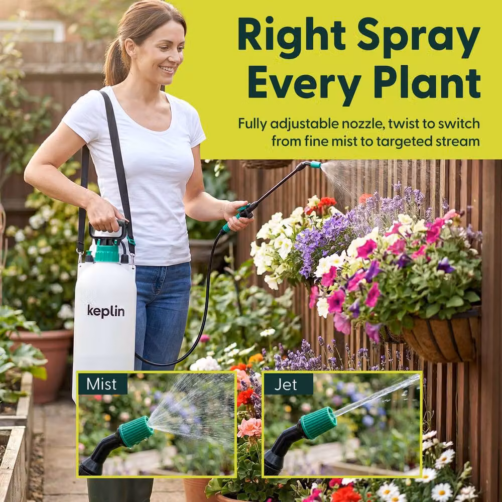 Keplin 8L Manual Pressure Sprayer in White and Transparent – 6