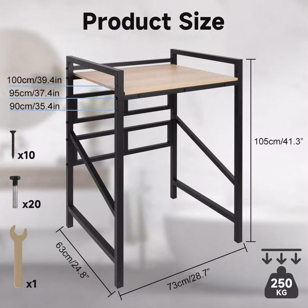 PAWNORA Black Height Adjustable Washer Dryer Stack Stands – 4