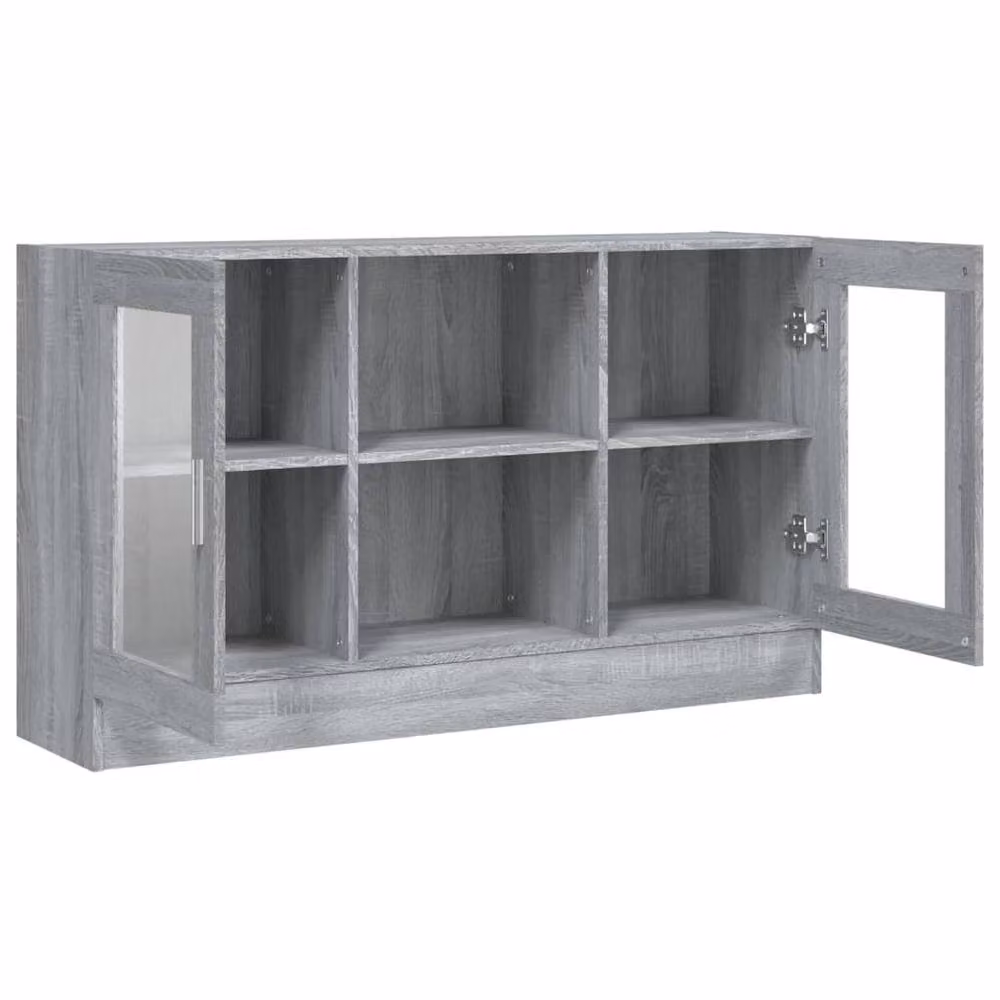 Berkfield Home Vitrine Cabinet in Grey Sonoma with Glass Doors and Internal Shelves, W/D/H: 120 x 30.5 x 70 cm – 3