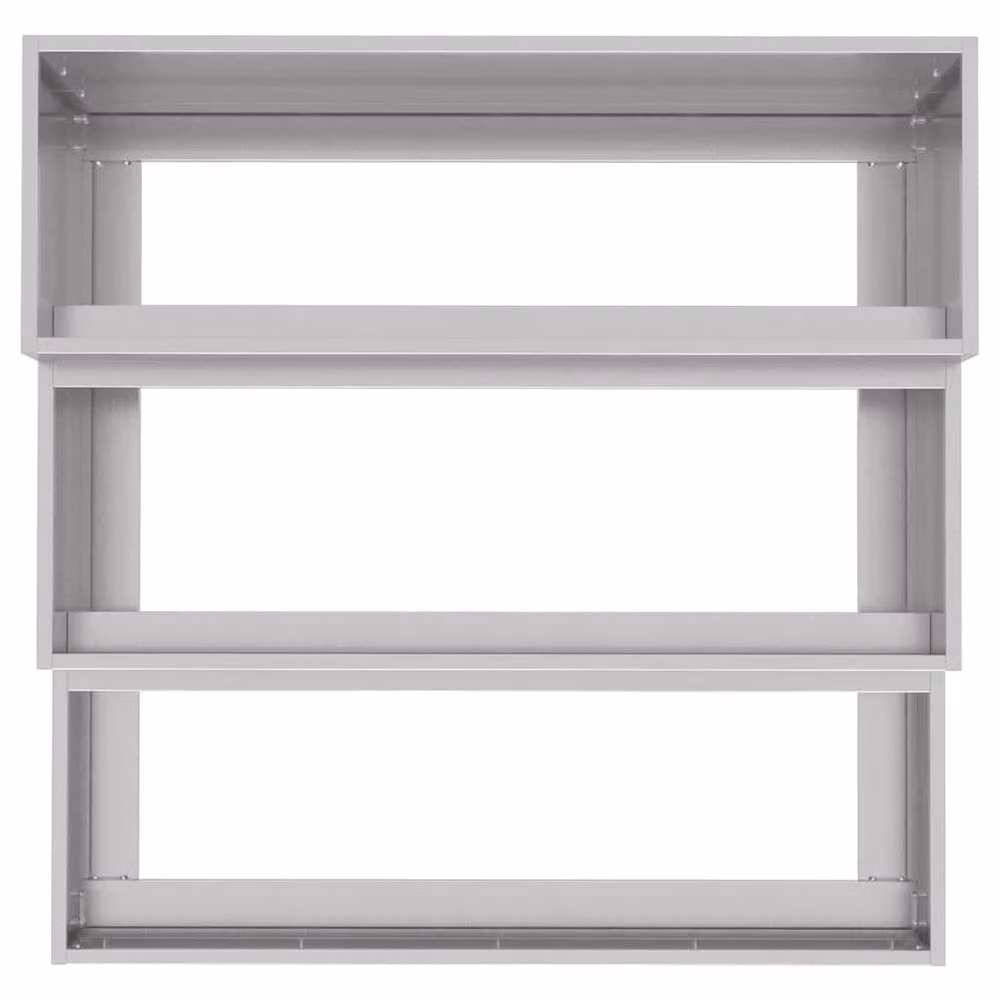 Berkfield Home 3-Tier Stainless Steel Garden Planter in Silver, W/D/H: 90 x 90 x 35 cm – 3