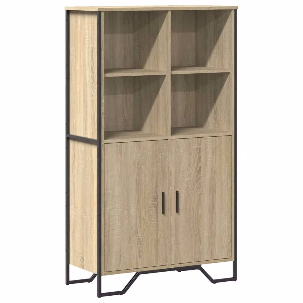 Berkfield Home Sonoma Oak Highboard in Brown, W/D/H: 79.5 x 35.5 x 137.5 cm – 2