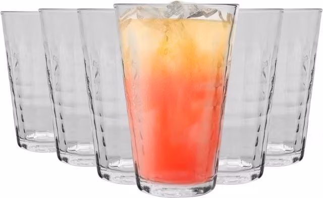 Duralex Prisme Geometric Glass Tumblers, Transparent, 0.33 l
