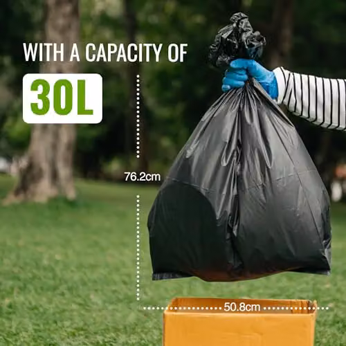 EcoBag 20 Pack Black Heavy Duty Rubble Bags, 30L, W: 50.8 cm, H: 76.2 cm – 2