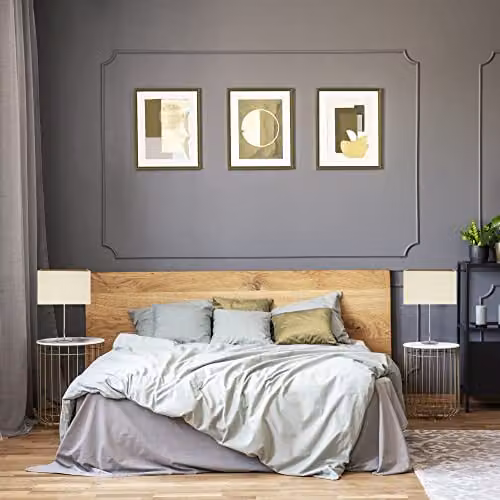 Happy Homewares Modern Rectangular Linen Fabric Lamp Shade in Taupe and Beige, Width: 30 cm – 2
