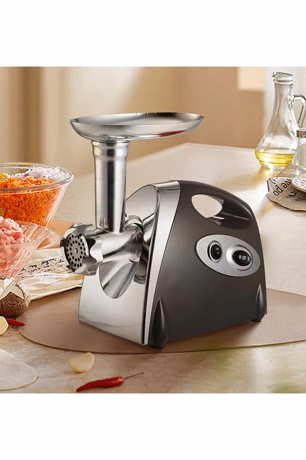 Living and Home 2800W Electric Meat Grinder and Sausage Stuffer in Black – 2