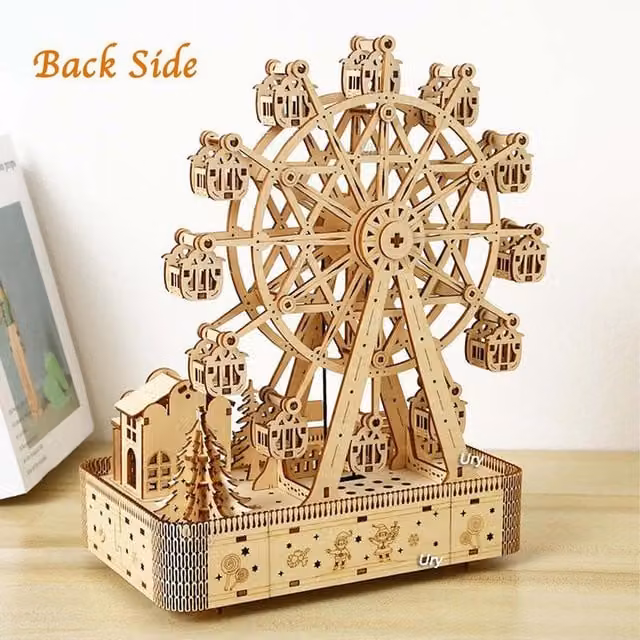 Syntego 3D Ferris Wheel Puzzle for Children in Beige and Orange