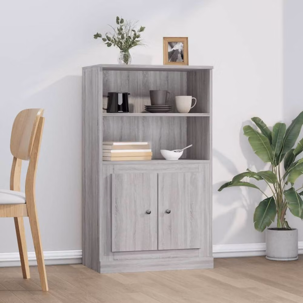 Berkfield Home Grey Sonoma Highboard in Engineered Wood W/D/H: 60 x 35.5 x 103.5 cm – 2