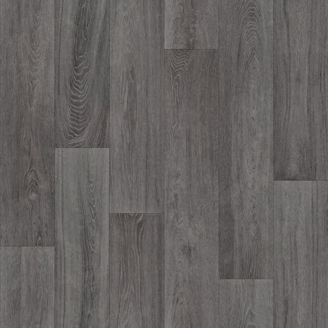 Vinyl Flooring UK Grey Wood Effect Textile Backed Vinyl Flooring, W: 200 cm, L: 500 cm
