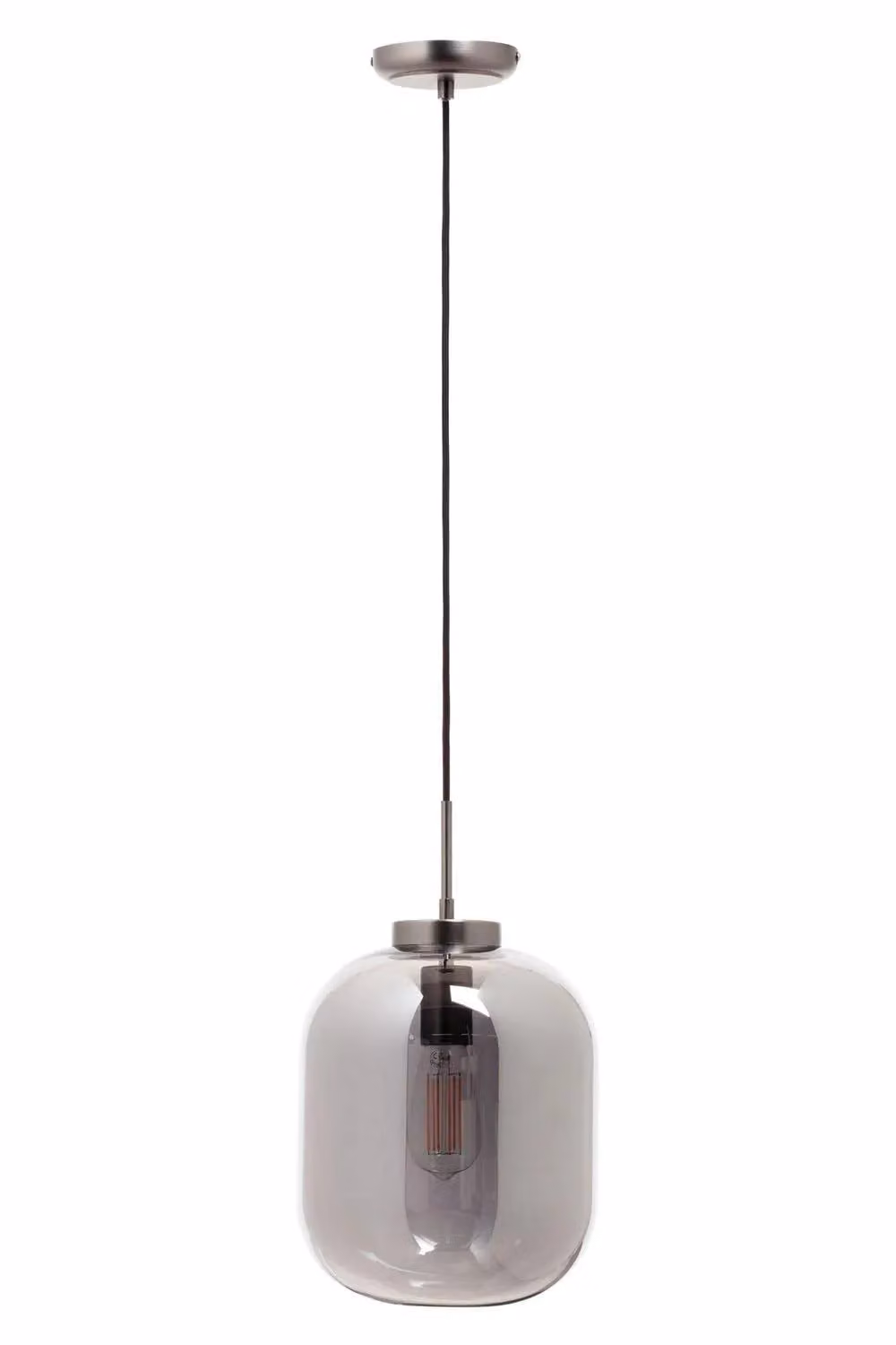 BHS Lighting Draper Grey Glass Cylinder Pendant Ceiling Light – 2