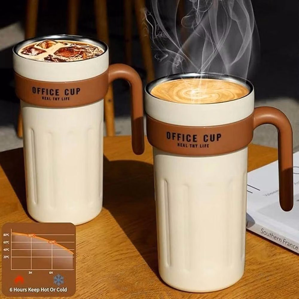 FLAVORA Beige Insulated Travel Coffee Mug Thermal Vacuum Flask – 2