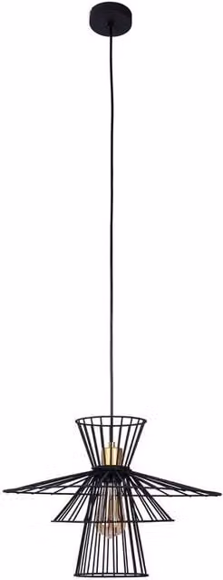 Netlighting Tarek Metal Wire Frame Pendant Ceiling Light in Black with E27 Socket