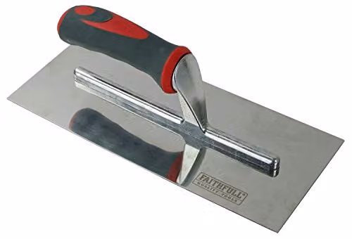 Faithfull Stainless Steel Soft-Grip Plasterers Finish Trowel in Grey and Silver – 2