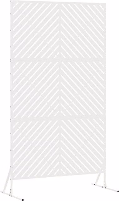 Berkfield Home White Steel Privacy Screen Balcony Cover W/D/H: 100 x 50 x 180 cm