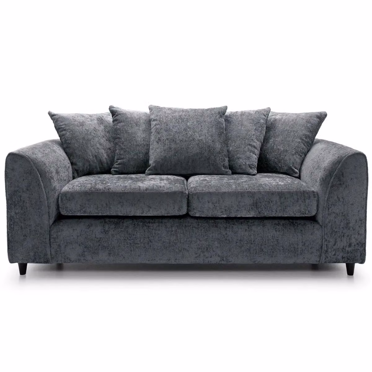 LUXURY LIFE Dylan Chenille Fabric Sofa Set in Grey with Solid Wood Frame and Scatter Cushions – 2